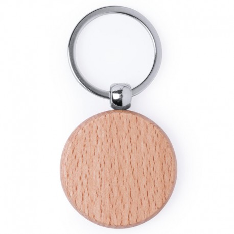 Llavero con plaquita rectangular de madera