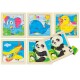 Conjunto de 5 puzles infantiles en madera.