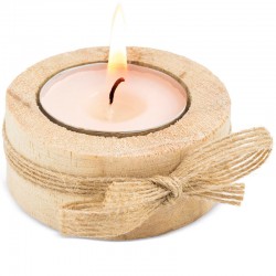 Vela de Madera con lazo de cuerda para eventos