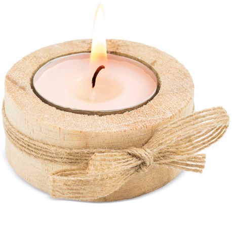 Vela de Madera con lazo de cuerda para eventos