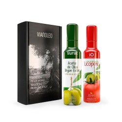 Estuche regalo empresa con dos aceites Licopeno y Surat Virgen Extra