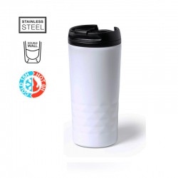 Vaso Termo aislante para llevar en color blanco