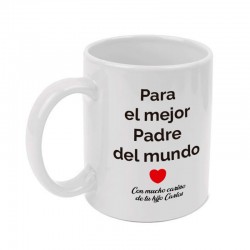 Taza blanca 350 ml personalizable dia del padre