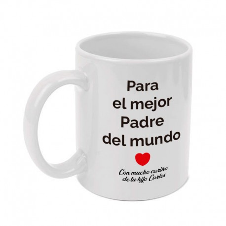 Taza blanca 350 ml personalizable dia del padre