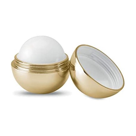 Bálsamo labial dorado en forma de esfera