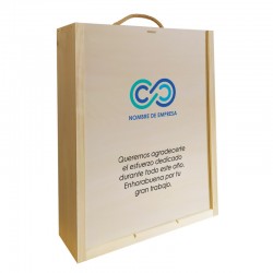 Caja de madera 3 botella personalizable para regalo de empresa