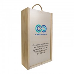 Caja de madera 1 botella personalizable para cumpleaños