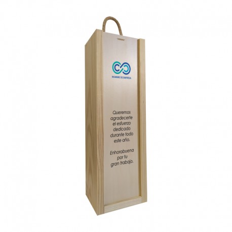 Caja de madera 1 botella personalizable para cumpleaños
