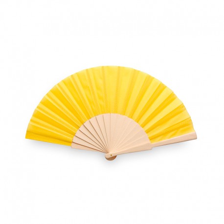 Abanico Amarillo de madera natural