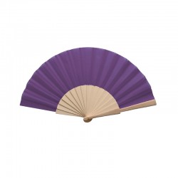 Abanico de madera natural color morado
