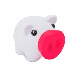 Cerdito hucha blanco con morrito fucsia