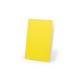 Blog amarillo con hojas en blanco