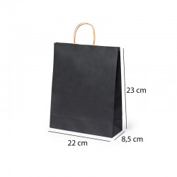 Bolsa negra pequeña eventos papel 22 x 23 x 8,5 cm