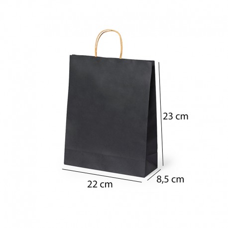 Bolsa negra pequeña eventos papel 22 x 23 x 8,5 cm