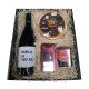 Estuche mediano con vino, queso de torta, bombones y pimentón para empresa