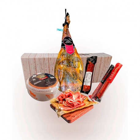 Cesta regalo Navidad lote ibérico paleta