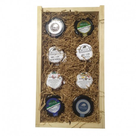 Estuche con miel, queso, mermelada, paté para regalo empresa