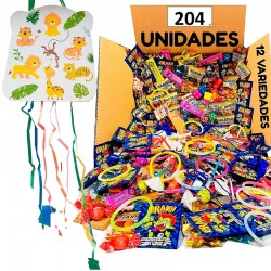 Piñata de cumpleaños rellena de 204 chuches