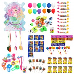 Piñata Mermaid Party 53 x 40 x 10 cm con 96 chuches