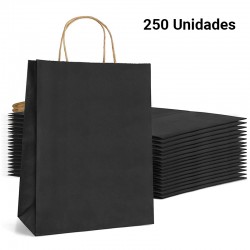 Caja 250 bolsas de papel negras 32 x 41 x 12 cm