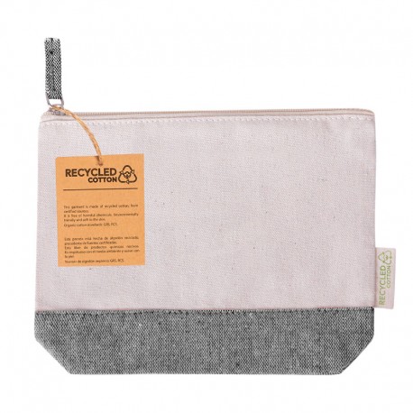 Neceser de algodón reciclado beig y negro 180 gr